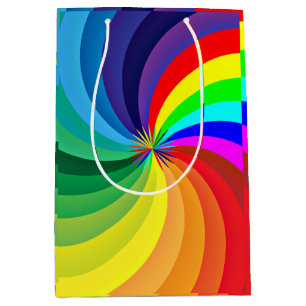 Rainbow Coloured Mandala-46556 Medium Gift Bag
