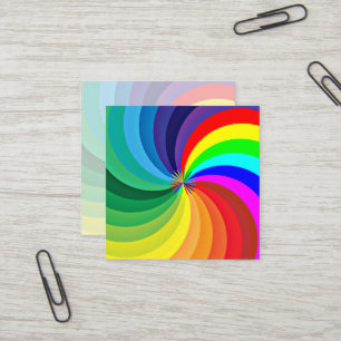 Rainbow Coloured Mandala-46556 Square Business Card