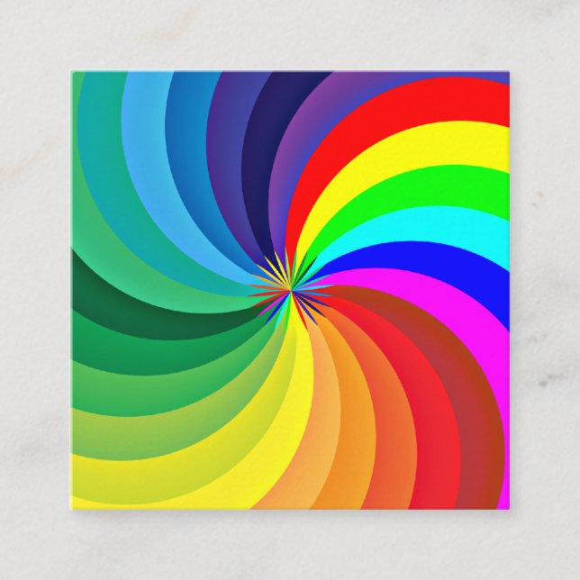 Rainbow Coloured Mandala-46556 Square Business Card (Front)
