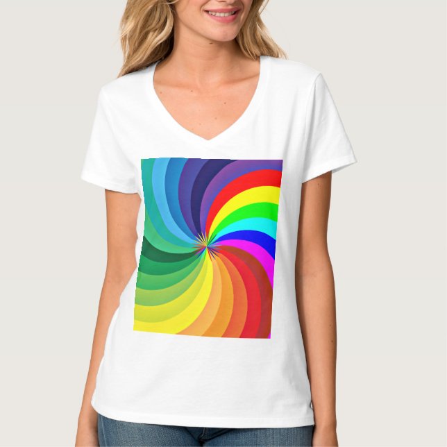 Rainbow Coloured Mandala-46556 T-Shirt (Front)