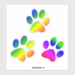 Rainbow Coloured Paw Prints