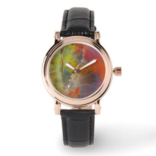 Rainbow Coloured Petrified Wood Watch