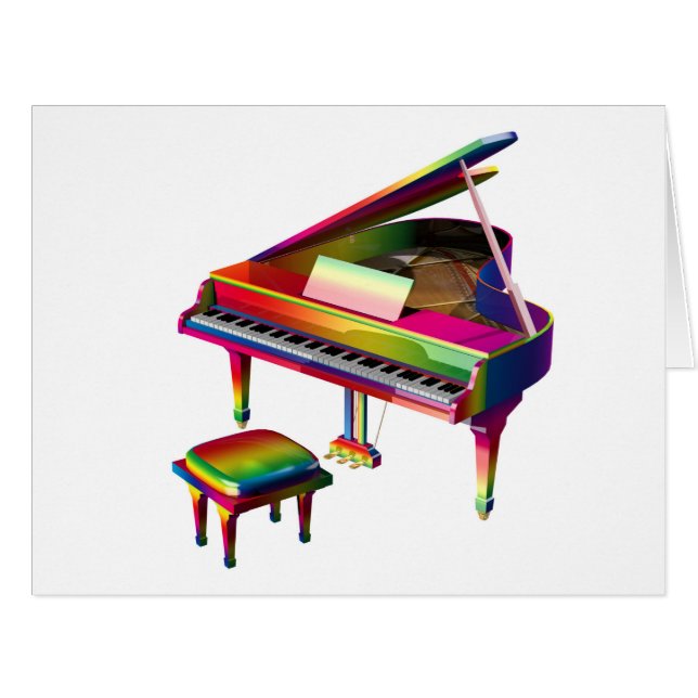 Rainbow Coloured Piano (Front Horizontal)