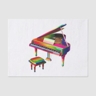 Rainbow Coloured Piano Tissue Paper
