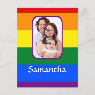 Rainbow coloured postcard