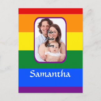 Rainbow coloured postcard