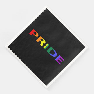 Rainbow Coloured Pride Word Napkin