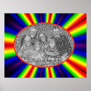 Rainbow Coloured Rays Frame Create Your Own Photo Poster