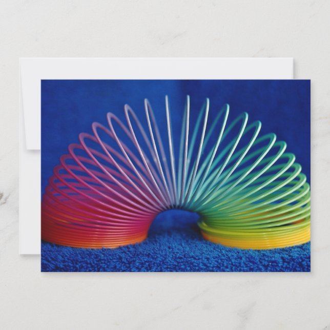 Rainbow-coloured slinky toy (Front)