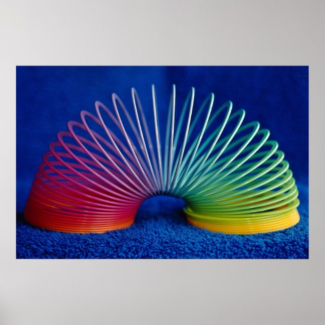Rainbow-coloured slinky toy poster (Front)