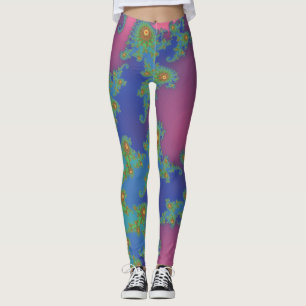Rainbow Coloured Spiral Fractal Design Leggings