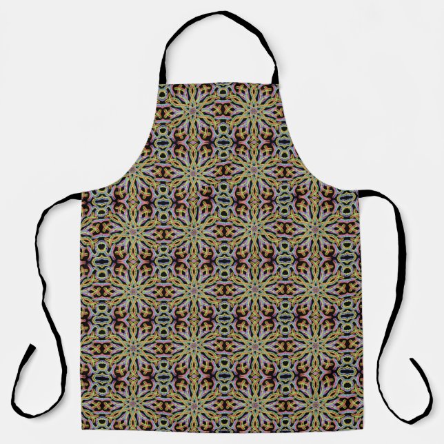 Rainbow Coloured String Rope Pattern Art Apron (Front)