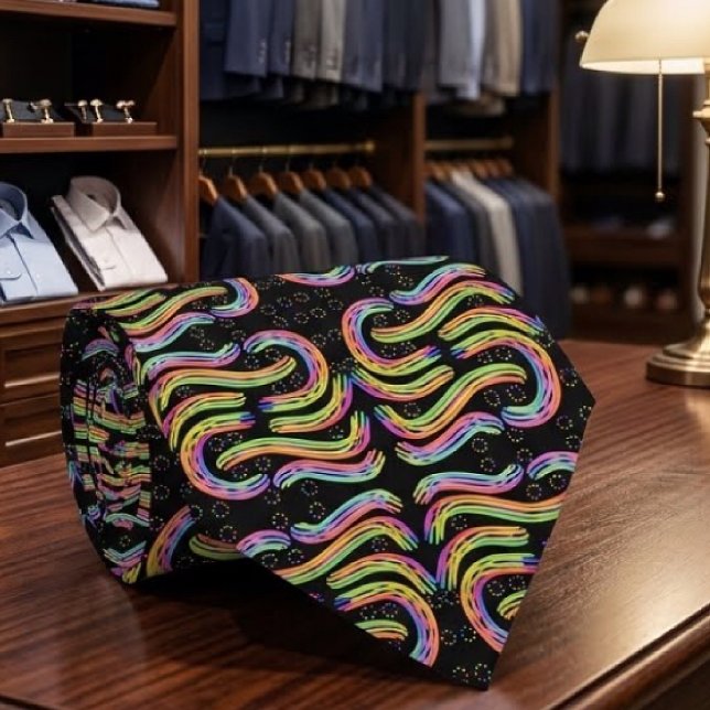 Rainbow Coloured String Rope Repeating Pattern   Tie (Creator Uploaded)
