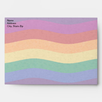 Rainbow Coloured Wavy Lines Envelopes