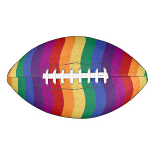 Rainbow Coloured Wavy Lines Football