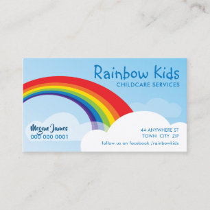 RAINBOW colourful bold modern illustration Business Card