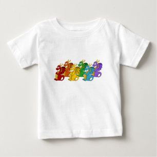 Rainbow colourful dragons cartoon baby T-Shirt