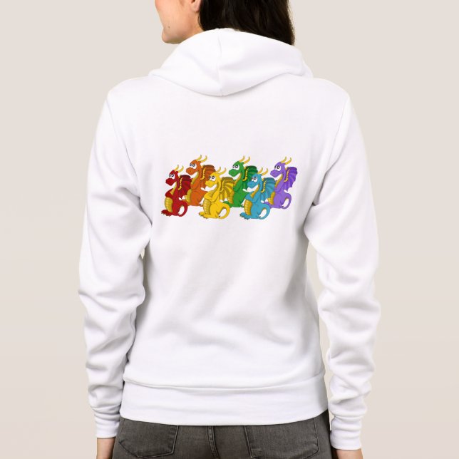 Rainbow colourful dragons cartoon  hoodie (Back)