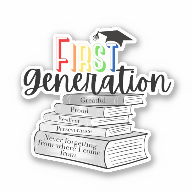 Rainbow Colourful First Generation With Books (Front)