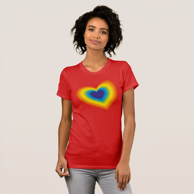 rainbow colourful heart T-Shirt (Front Full)