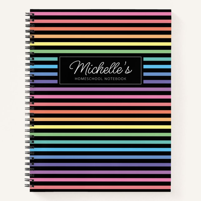 Rainbow Colourful Homeschool Copy Work Notebook (Front)