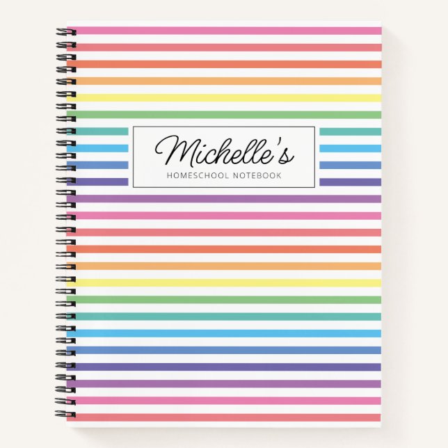 Rainbow Colourful Homeschool Copy Work Notebook (Front)