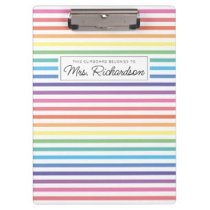 Rainbow Colourful Homeschool Teacher Clipboard