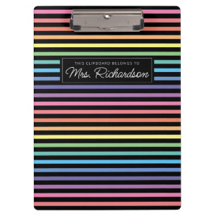 Rainbow Colourful Homeschool Teacher Clipboard
