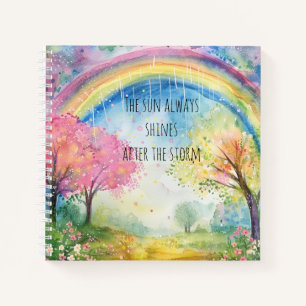 Rainbow Colourful Mental Health & Positivity Bulle Notebook