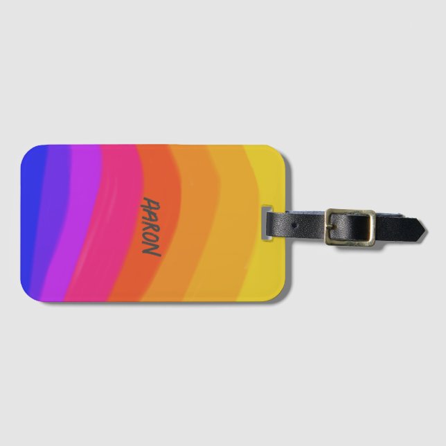 Rainbow Colourful Mountain Luggage Tag (Front Horizontal)