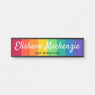 Rainbow Colourful Office Door Signs Sign Plate