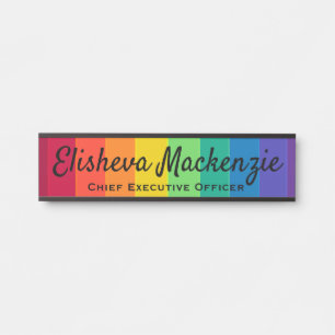 Rainbow Colourful Office Door Signs Sign Plate