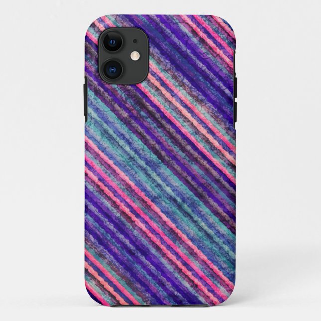 Rainbow Colourful Stripes Grunge Textures Case-Mate iPhone Case (Back)
