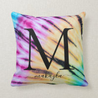 Rainbow Colourful Tie-Dye Teen Monogram Name