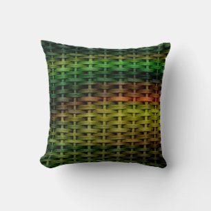 Rainbow colourful wicker graphic design cushion