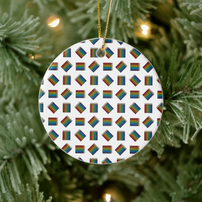 Rainbow Colouring Pencils Ceramic Tree Decoration (Tree)