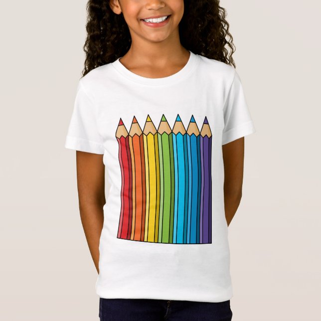 Rainbow Colouring Pencils T-Shirt (Front)