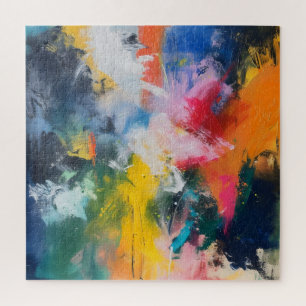 Rainbow Colours Abstract Art Jigsaw Puzzle