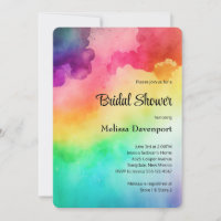 Rainbow Colours Abstract Design Bridal Shower