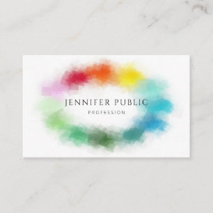 Rainbow Colours Abstract Elegant Modern Template Business Card
