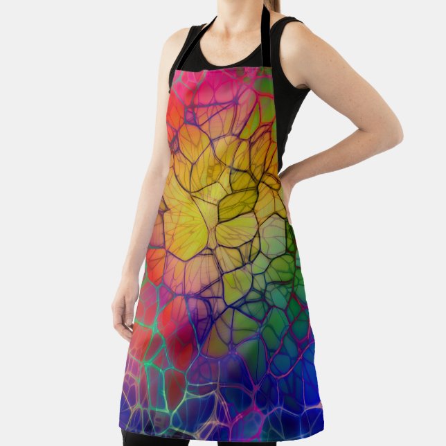 Rainbow Colours abstract web Apron (Insitu)