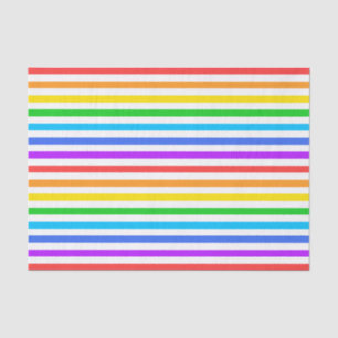 Rainbow Colours and White Stripes Tissue Paper