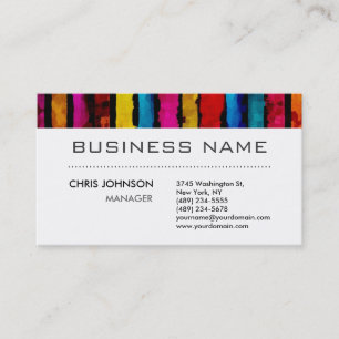 Rainbow Colours Black White Charming Business Card