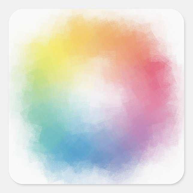 Rainbow Colours Blank Template Blue Purple Green Square Sticker (Front)