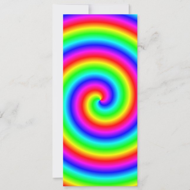 Rainbow Colours. Bright and Colourful Spiral. (Front)