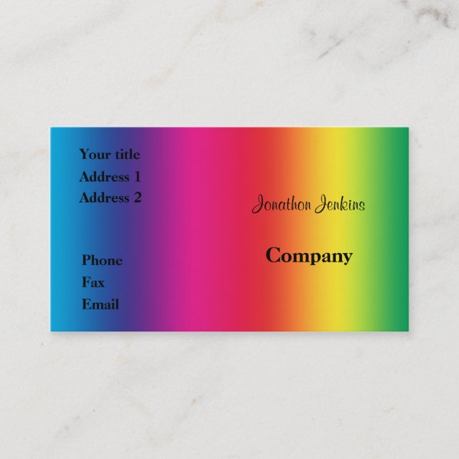 Rainbow colours business card (Front)