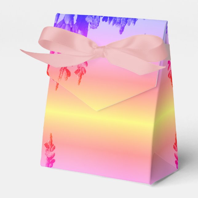 Rainbow Colours Cactus Flowers Gift Favour Box (Front Side)