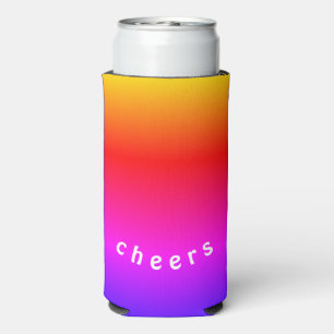 Rainbow Colours Can Cooler Cheers - Custom Text