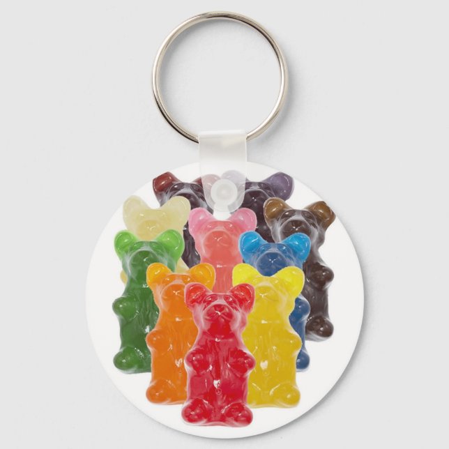 rainbow colours candy lover gummy bear key ring (Front)