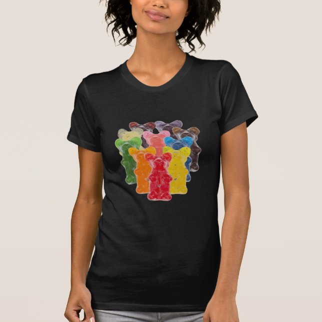 rainbow colours candy lover gummy bear T-Shirt (Front)